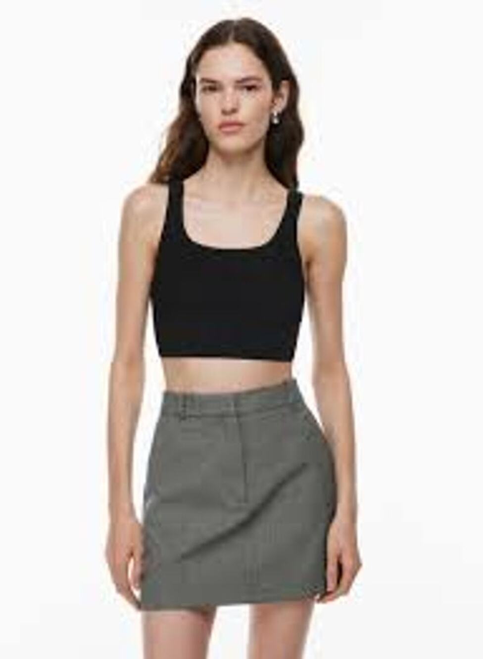 Babaton Crop Top Tank Sculpt Knit Squareneck from Aritzia, Blue, Sz XS, New